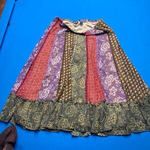 Limited Too Brand Vintage Colorful A-Line Skirt Boho Cottagecore